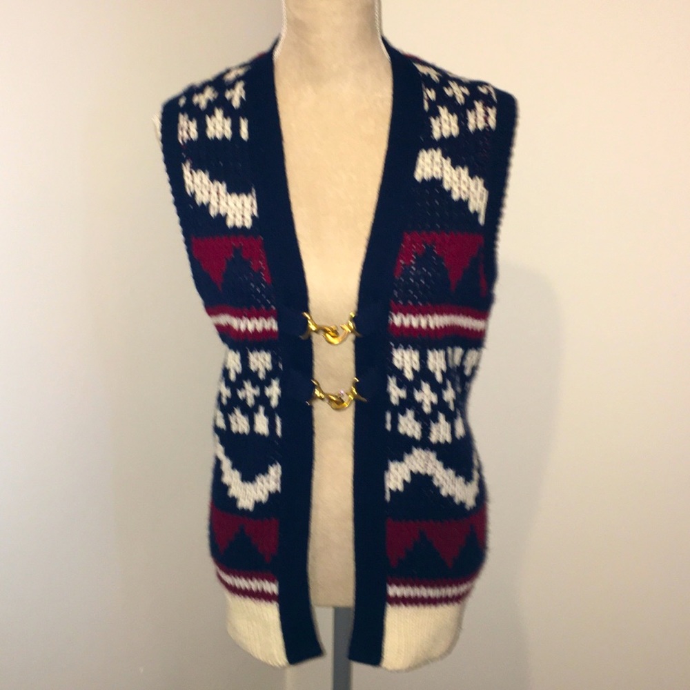 Vintage boho cardigan sweater vest sz‎ M